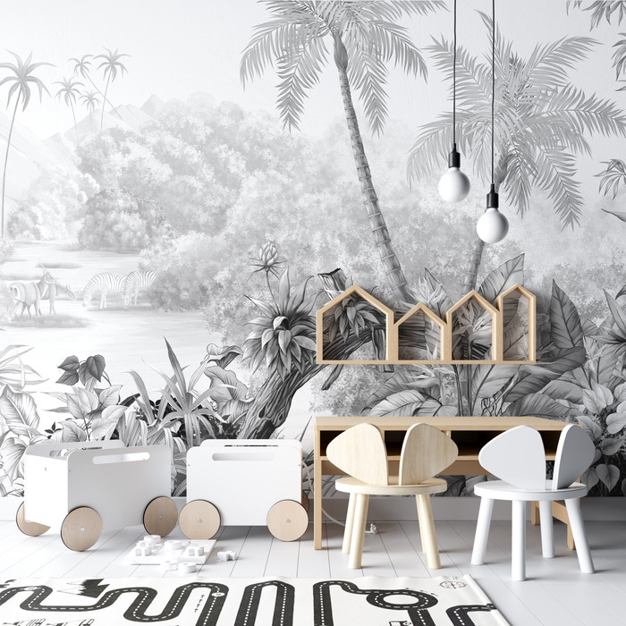 Mural - Jungle Dream Black (Per Sqm)
