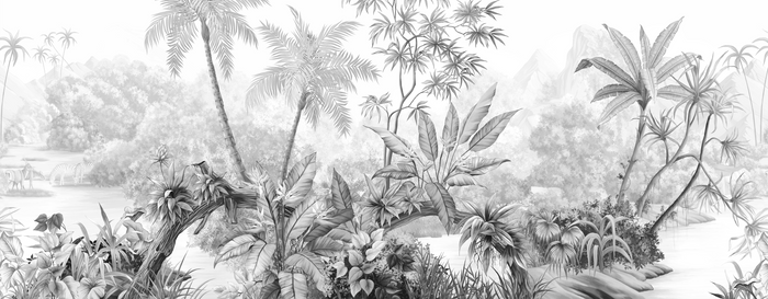 Mural - Jungle Dream Black (Per Sqm)
