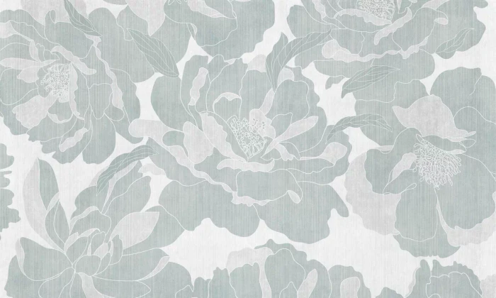 Mural - Peonies Garden Pistachio (Per Sqm)