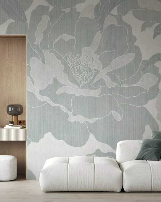 Mural - Peonies Garden Pistachio (Per Sqm)