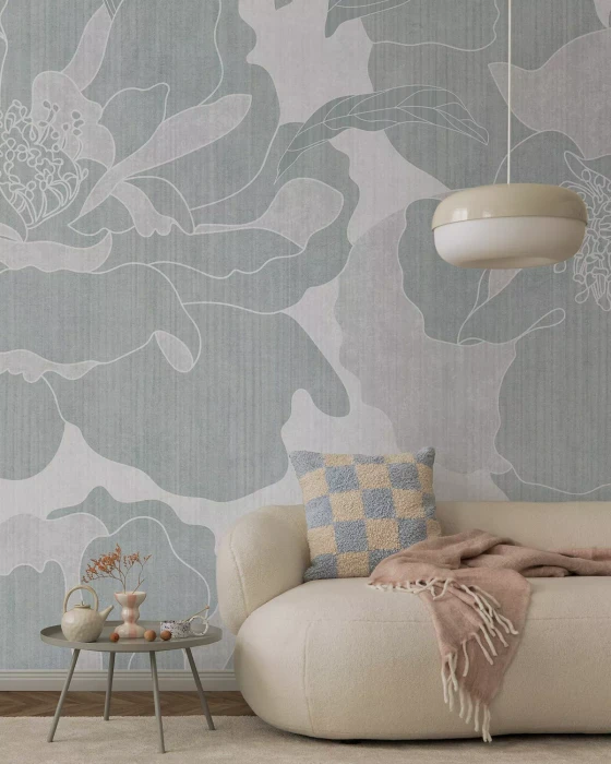 Mural - Peonies Garden Pistachio (Per Sqm)