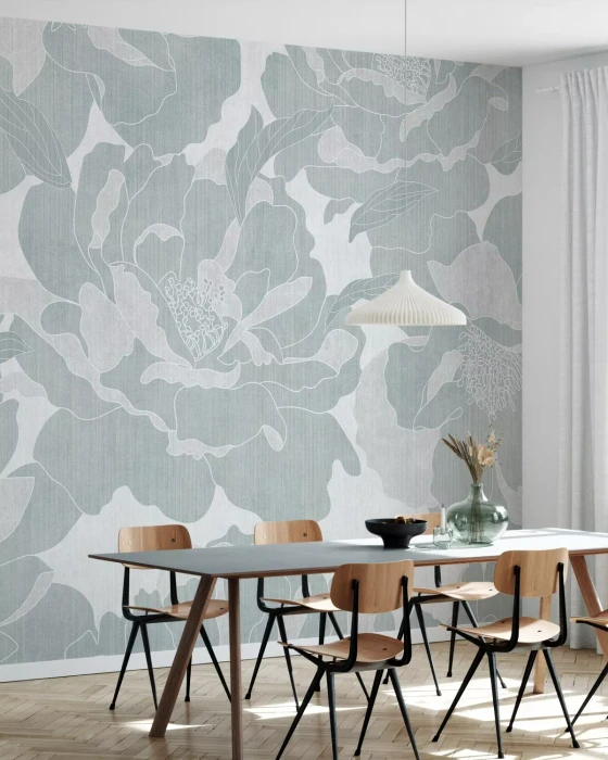 Mural - Peonies Garden Pistachio (Per Sqm)