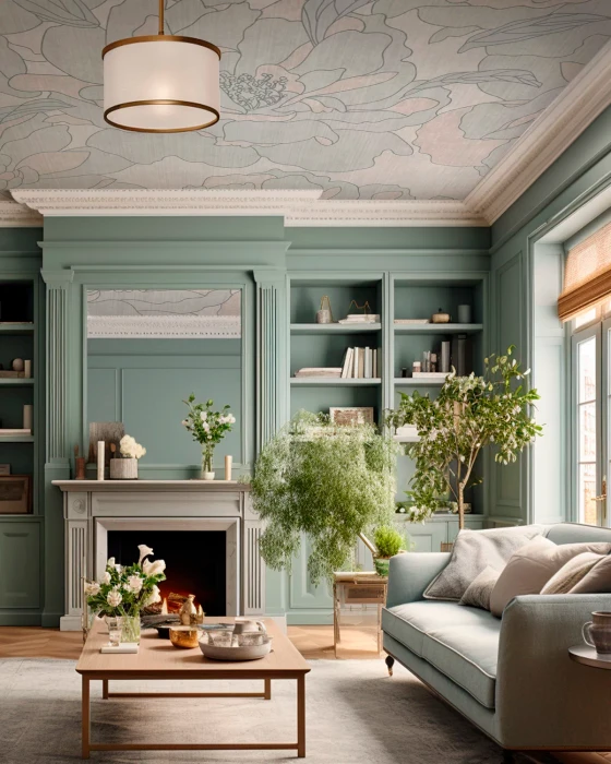 Mural - Peonies Garden Beige Pistachio (Per Sqm)