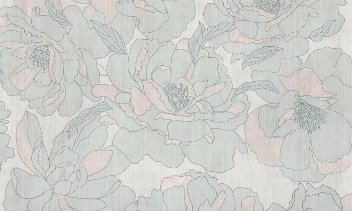 Mural - Peonies Garden Beige Pistachio (Per Sqm)