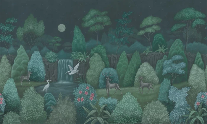 Mural - Nocturnal Symphony Green (Per Sqm)