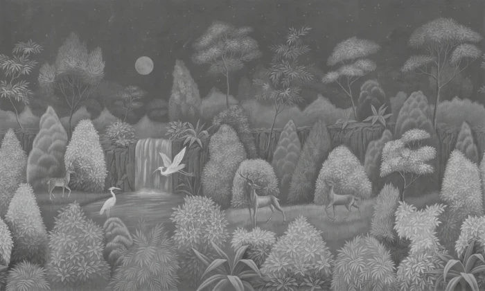 Mural - Nocturnal Symphony BW (Per Sqm)