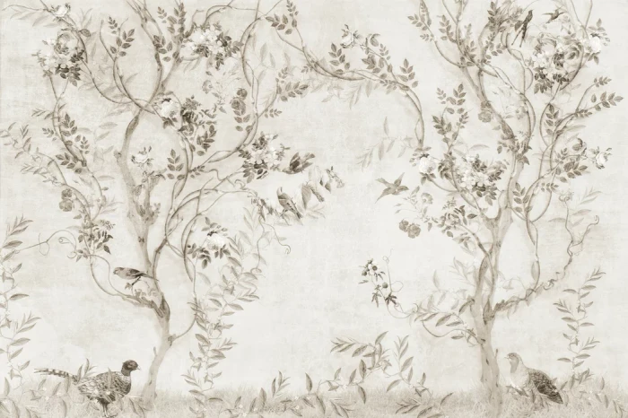 Mural - Pretty Birds Beige (Per Sqm)