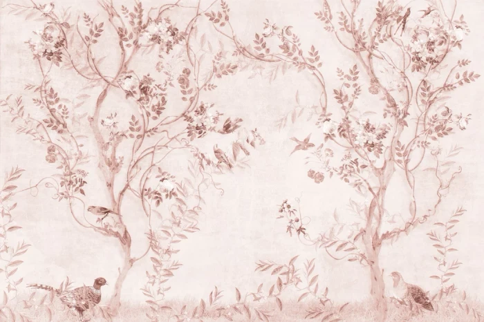 Mural - Pretty Birds Pink (Per Sqm)