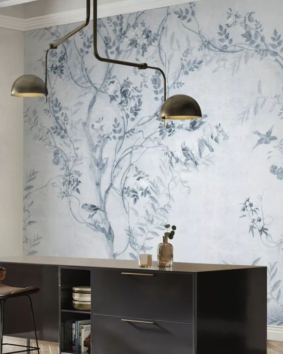 Mural - Pretty Birds Blue (Per Sqm)