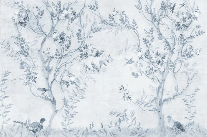 Mural - Pretty Birds Blue (Per Sqm)