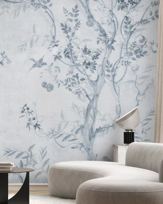 Mural - Pretty Birds Blue (Per Sqm)