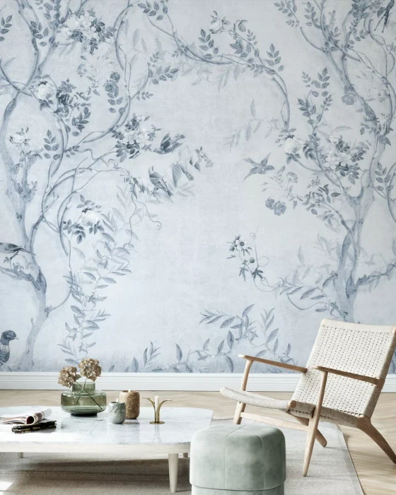 Mural - Pretty Birds Blue (Per Sqm)
