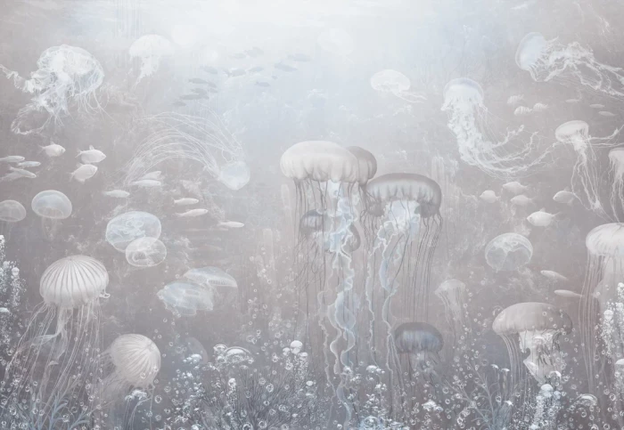 Mural - Jellyfish Garden Sepia (Per Sqm)