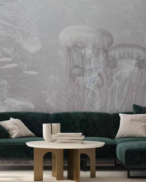 Mural - Jellyfish Garden Sepia (Per Sqm)