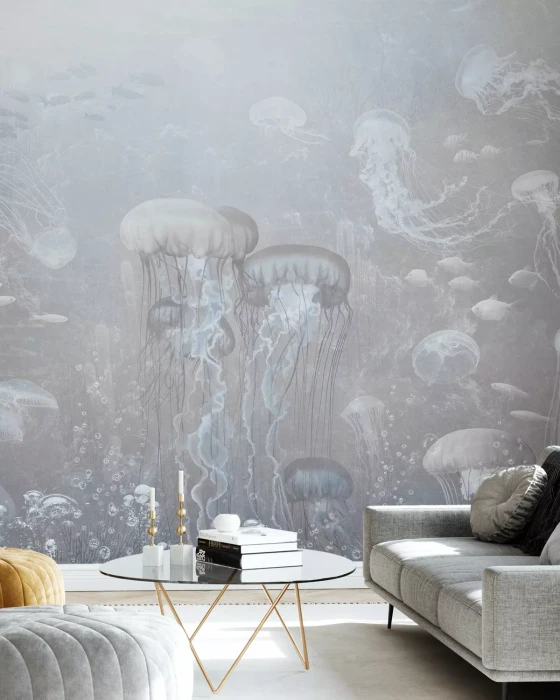 Mural - Jellyfish Garden Sepia (Per Sqm)