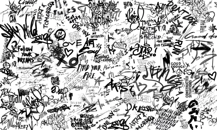 Mural - Street Art Poetry BW (Per Sqm)