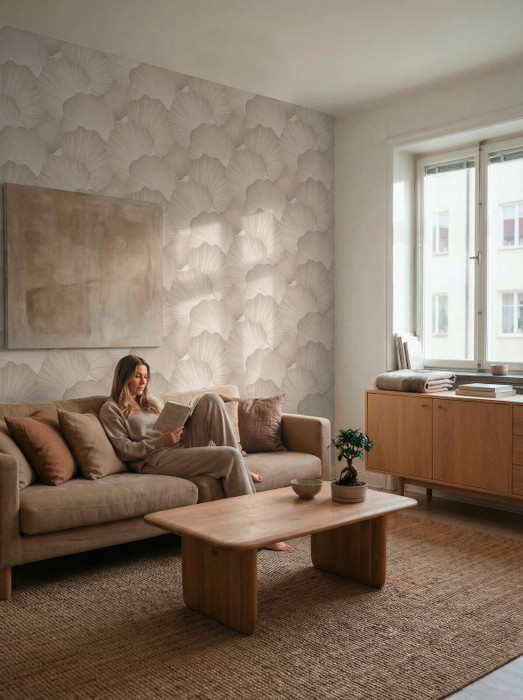 Serene Petals - Cream / Grey