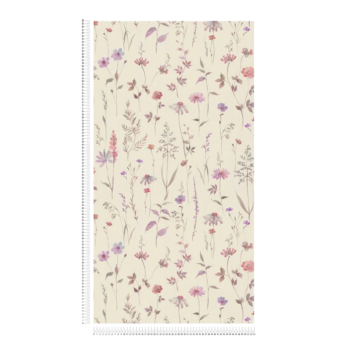 Ethereal Blooms - Cream / Purple