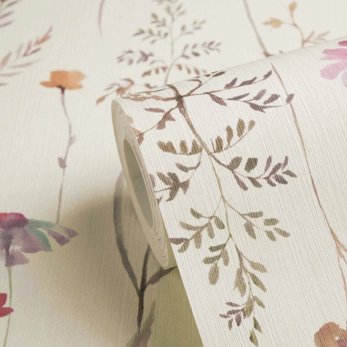 Ethereal Blooms - Cream / Purple