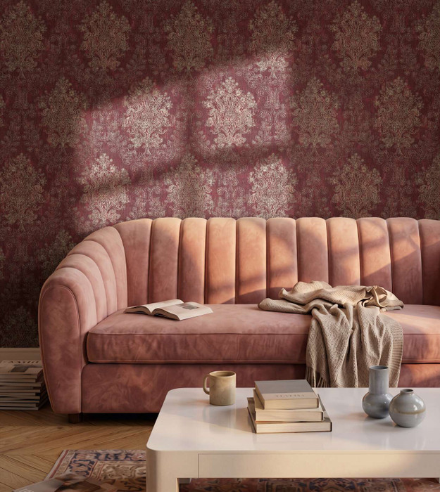 Gilded Damask - Rouge Red