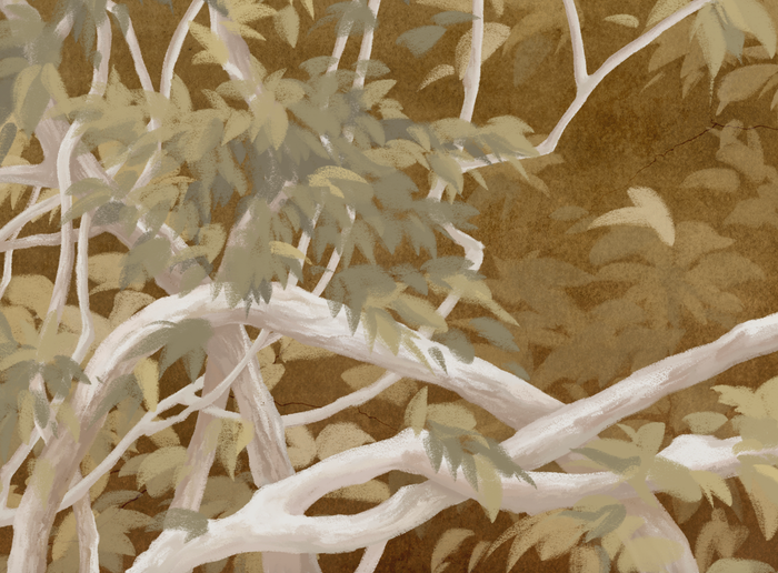Mural - Fresco Tree Golden (Per Sqm)