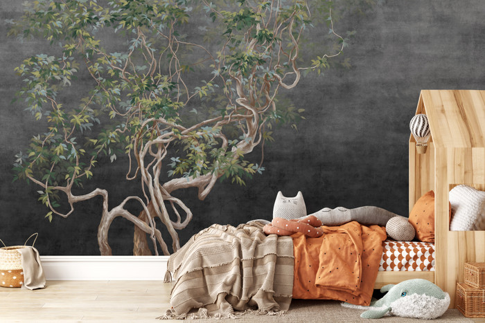 Mural - Fresco Tree Charcoal (Per Sqm)