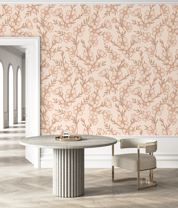 Mural - Tea Tree Pale Pink (Per Sqm)