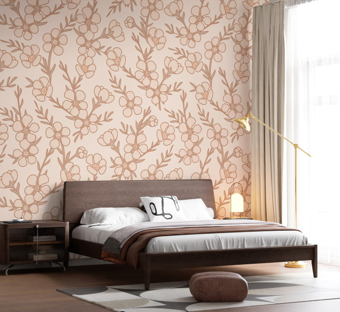 Mural - Tea Tree Pale Pink (Per Sqm)