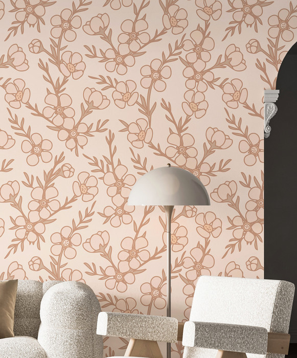 Mural - Tea Tree Pale Pink (Per Sqm)