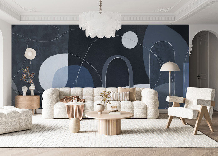 Mural - Boho Abstract Navy (Per Sqm)