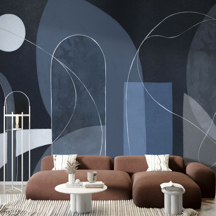 Mural - Boho Abstract Navy (Per Sqm)
