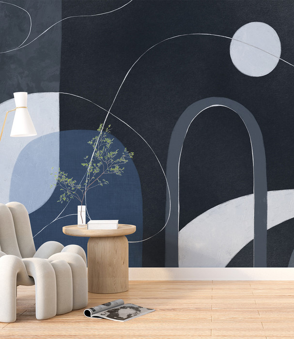Mural - Boho Abstract Navy (Per Sqm)