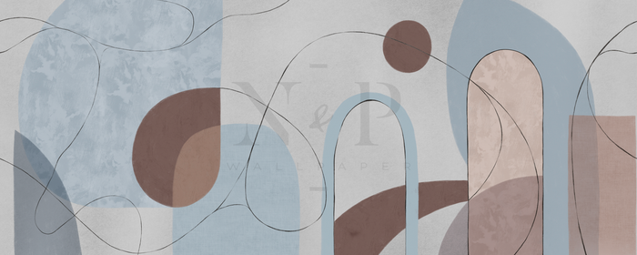 Mural - Boho Abstract Blue (Per Sqm)