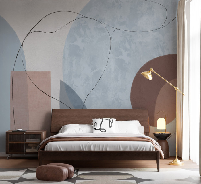 Mural - Boho Abstract Blue (Per Sqm)