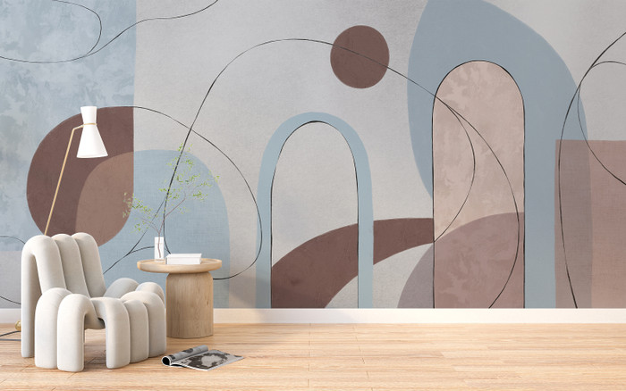 Mural - Boho Abstract Blue (Per Sqm)