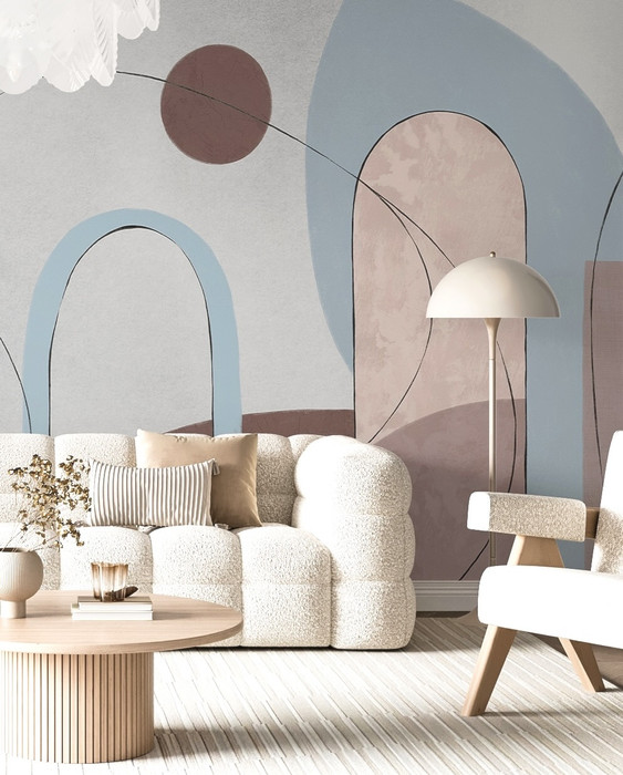 Mural - Boho Abstract Blue (Per Sqm)