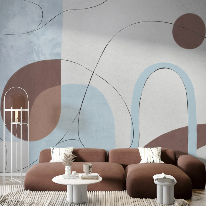Mural - Boho Abstract Blue (Per Sqm)