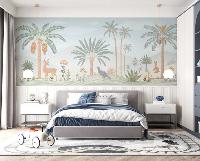 Mural - Oasis Island Blue (Per Sqm)