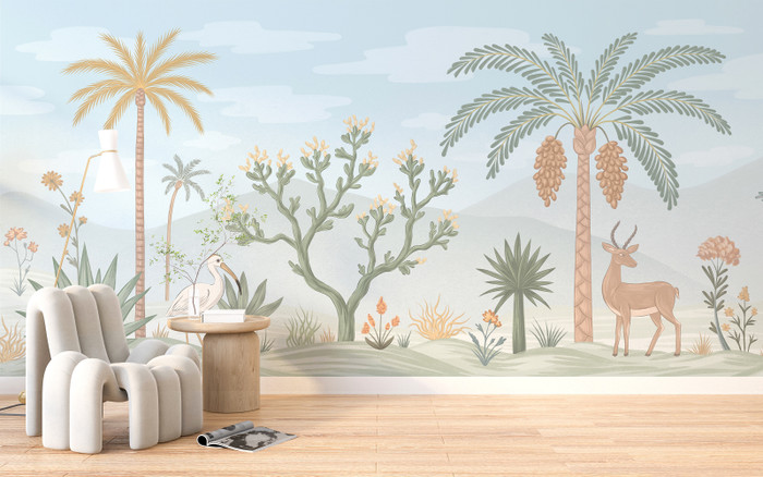 Mural - Oasis Island Blue (Per Sqm)