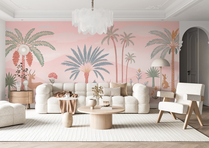 Mural - Oasis Island Pink (Per Sqm)