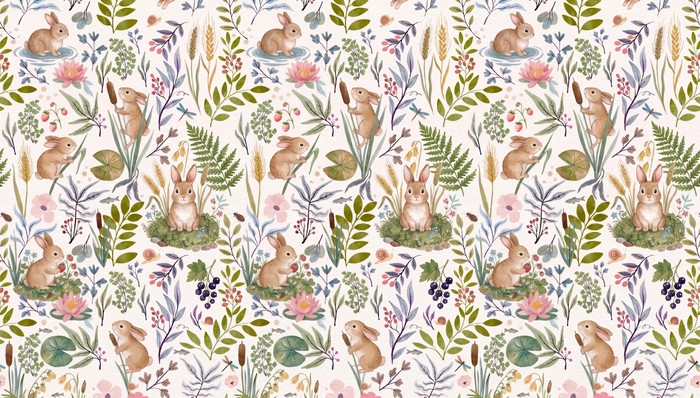 Mural - Secret Bunny Garden (Per Sqm)