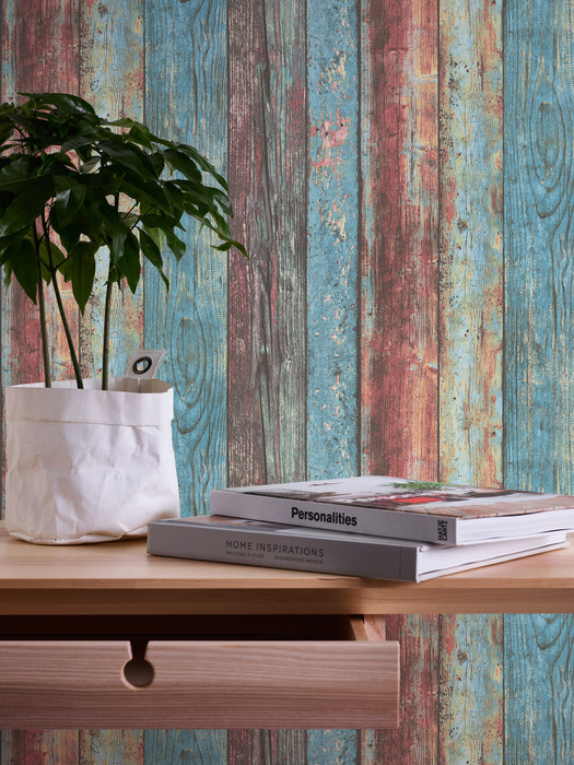 Wood Panelling - Distressed Turquoise