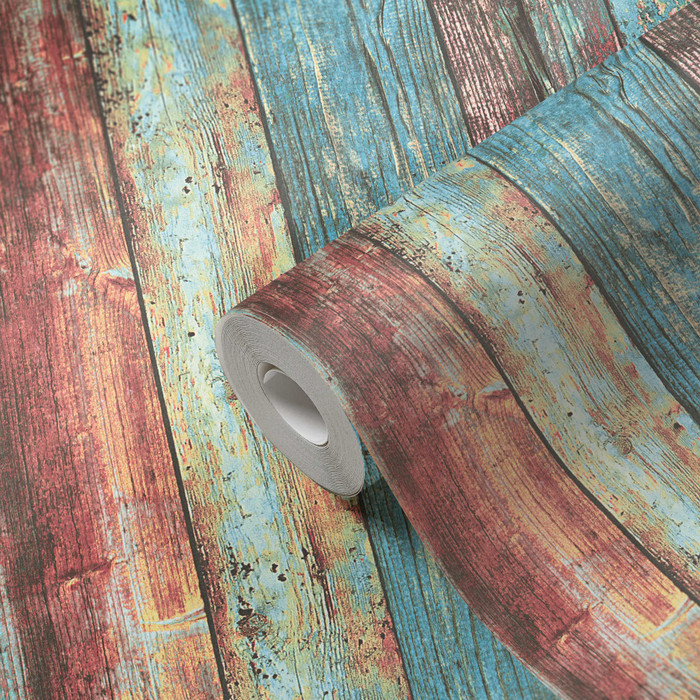 Wood Panelling - Distressed Turquoise
