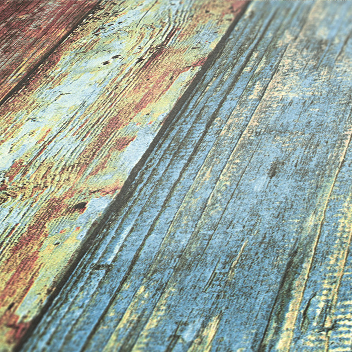 Wood Panelling - Distressed Turquoise