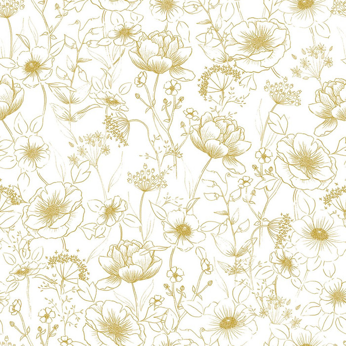 Botany Flowers - Gold