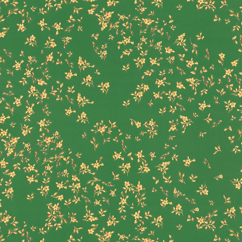 Tiny Flowers - Green / Gold