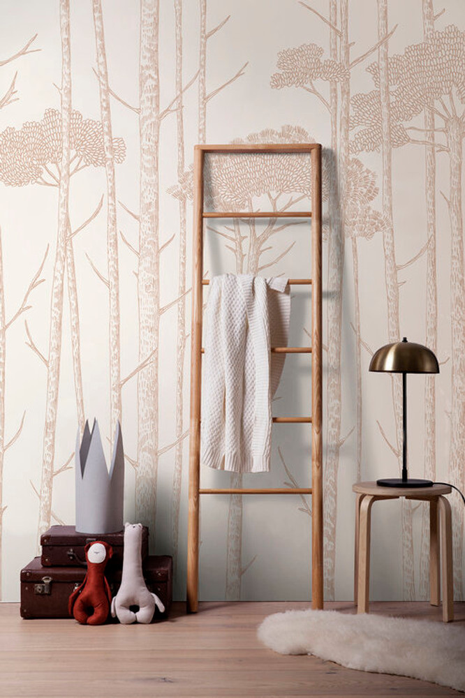 Mural - Tree Tops Blush Pink (Per Sqm)