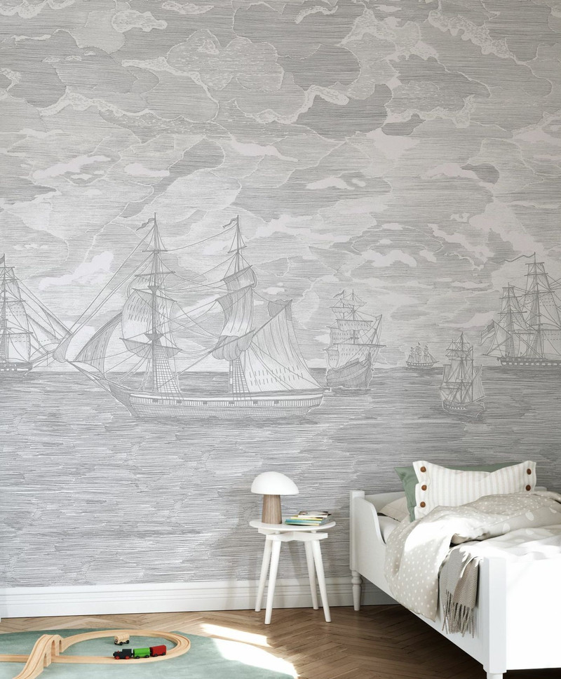Mural - Sail Away Grey (Per Sqm)