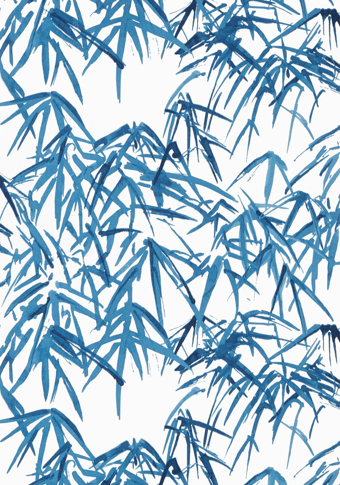 Kyoto Leaves - Navy Blue