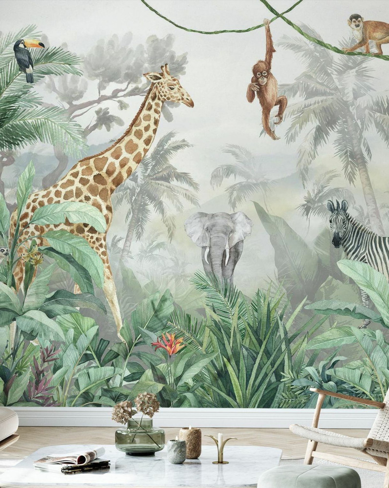 Mural - Jungle Friends II (Per Sqm)